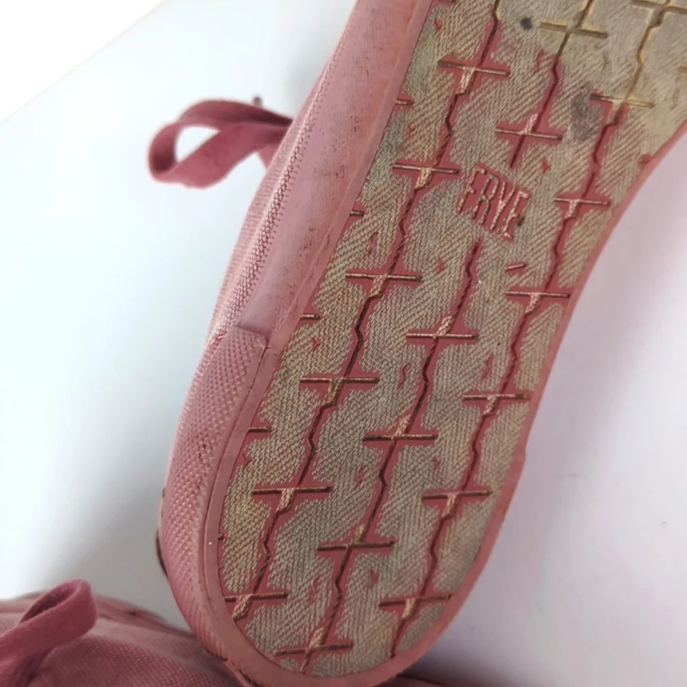 Frye Pink Canvas Low-Top Sneakers